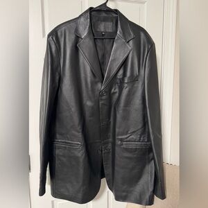 Croft & Barrow Men's Black Leather Blazer